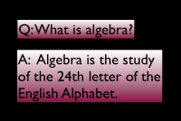 What is algebra?